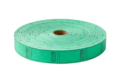 Single Roll Tickets Green Blank