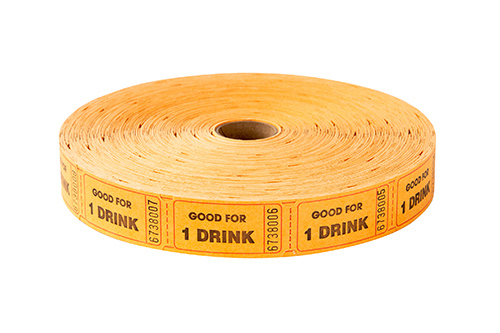 Single Roll Tickets Orange One Drink