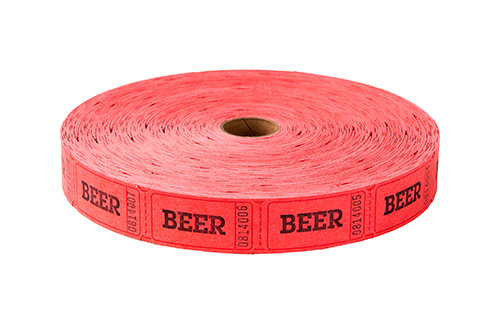Single Roll Tickets Red Beer