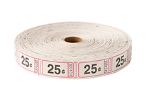 Single Roll Tickets White 25 Cents