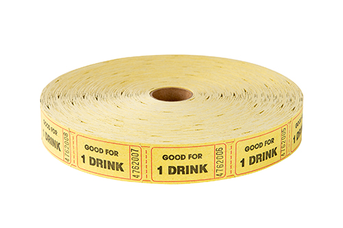 Single Roll Tickets Yellow One Drink