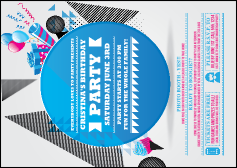 Birthday Party Geometric Club Flyer