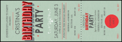 Birthday Party Green Reserved Event Ticket
