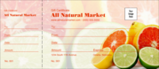 Fresh Fruit Gift Certificate