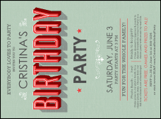 Birthday Party Green Invitation