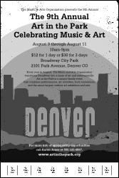 Denver Black and White Poster