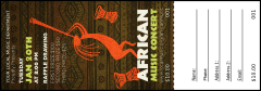 African Music Raffle Ticket
