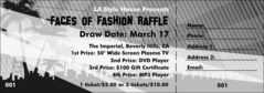 Hollywood Raffle Ticket with stub (Black and white)