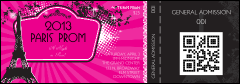 Paris Pink and Black Event Ticket