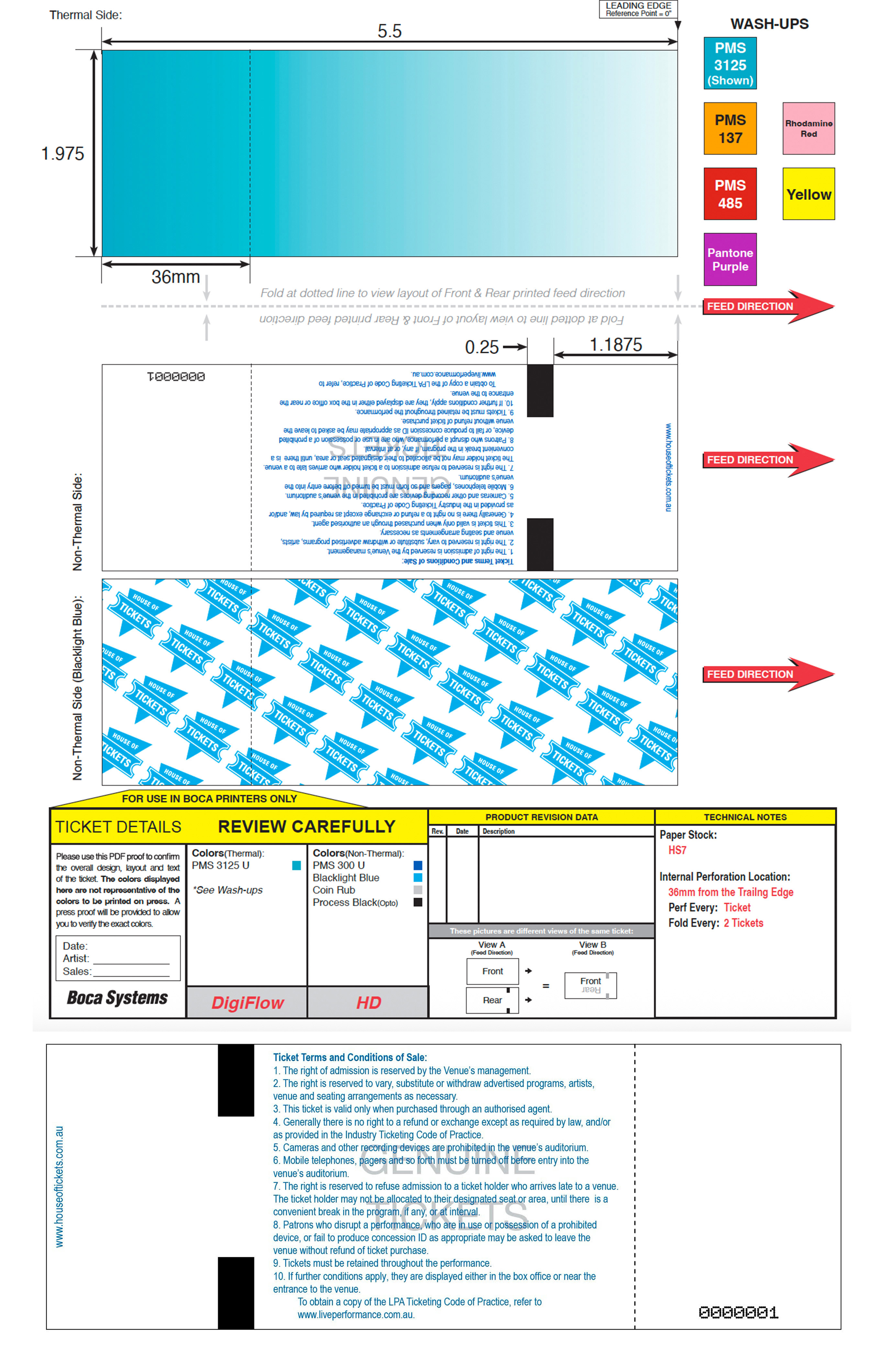 Boca Overrun Special Thermal Ticket 2” x 5.5” Product Front