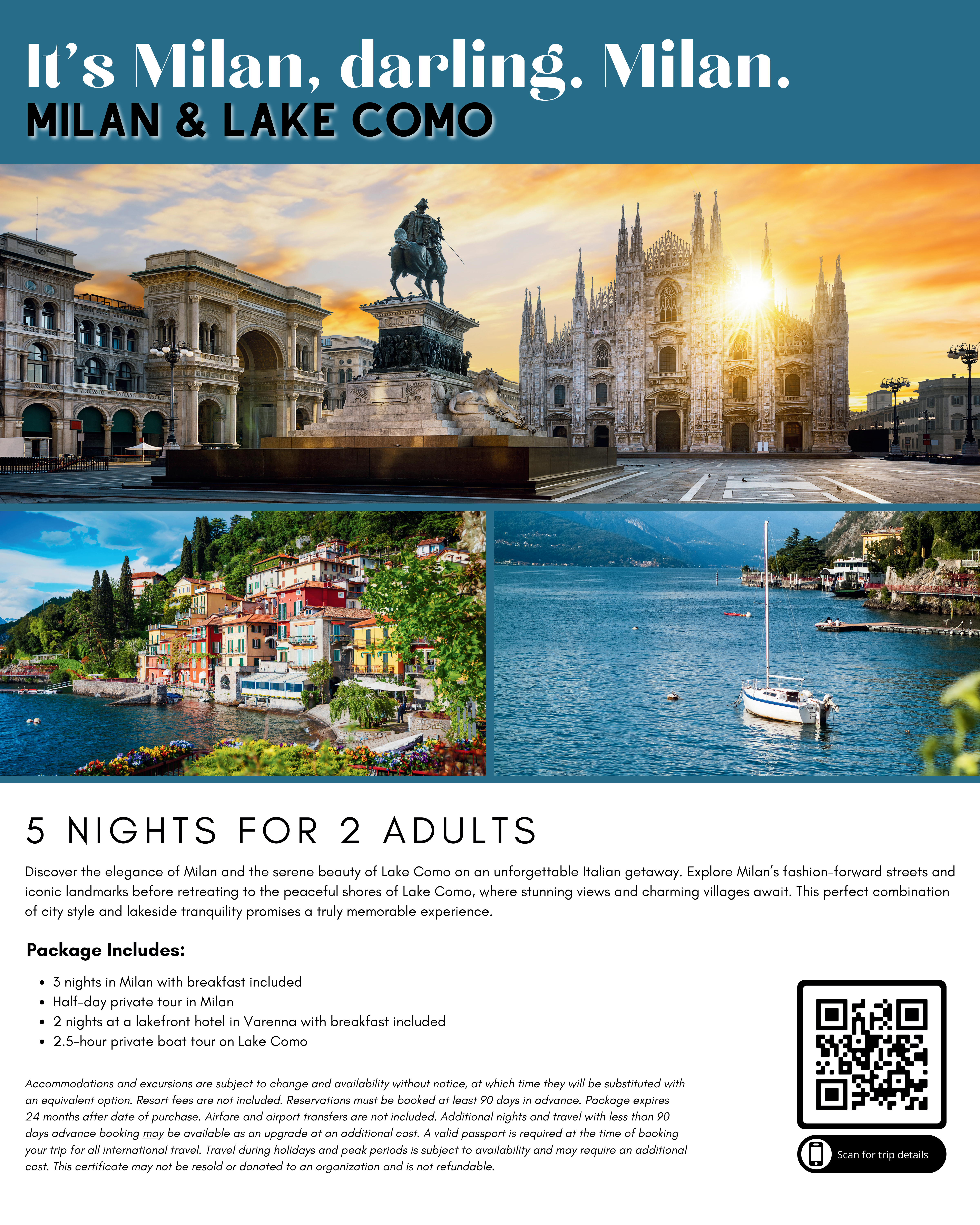 Milan + Lake Como for 2