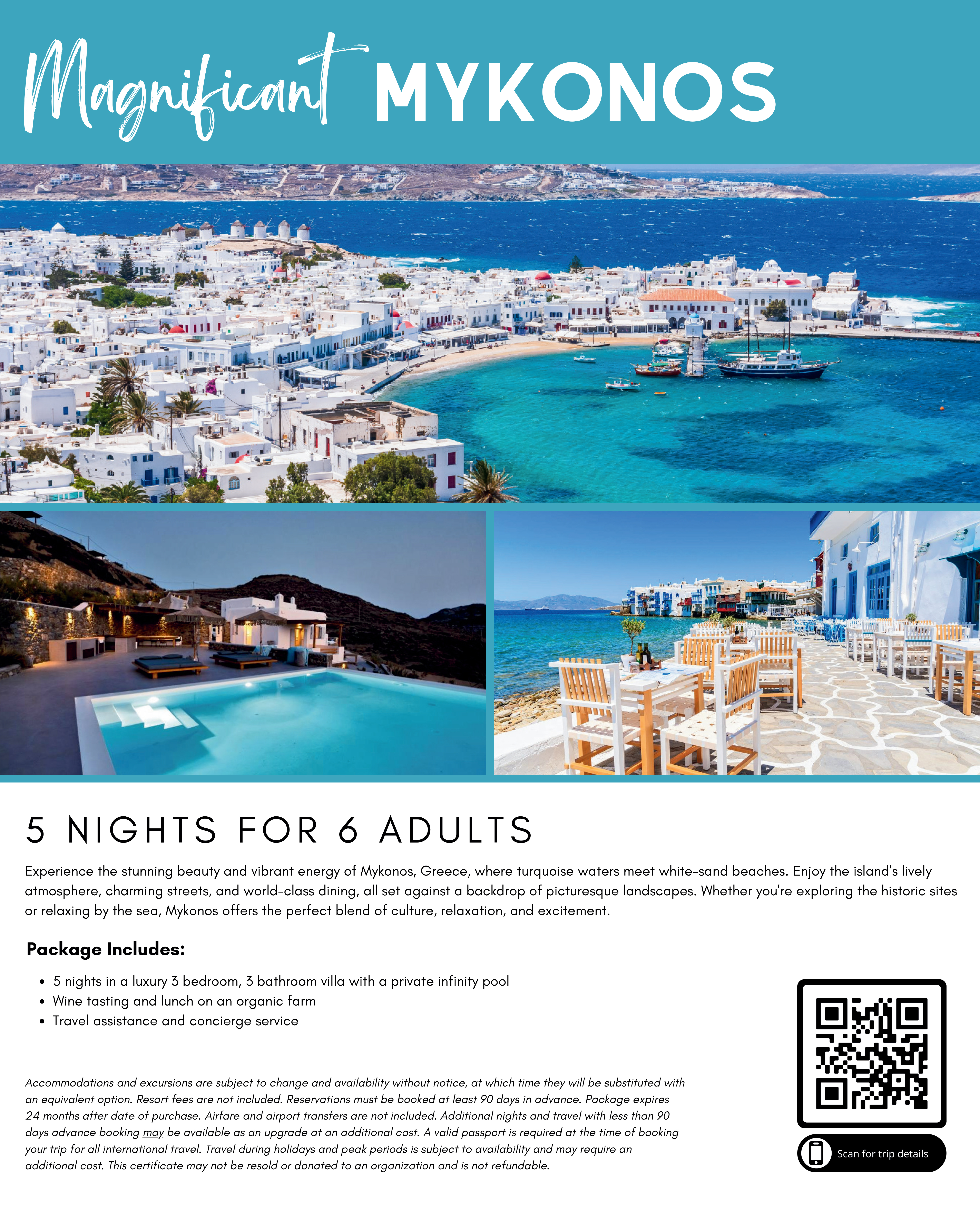 Mykonos, Greece Villa for 6