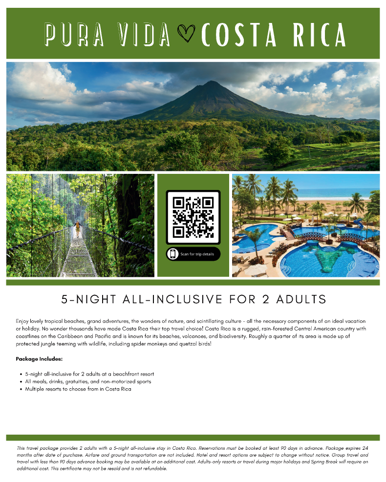 Costa Rica - 5 Nights for 2 Poster