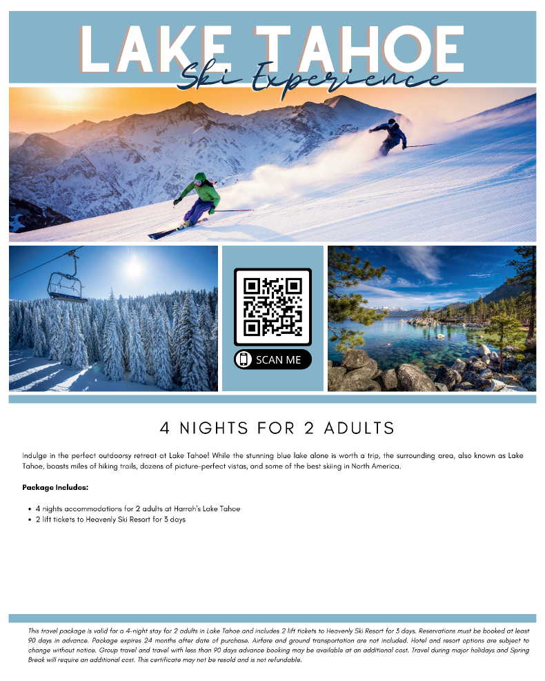 Lake Tahoe Ski Experience - 4 Nights for 2 Poster