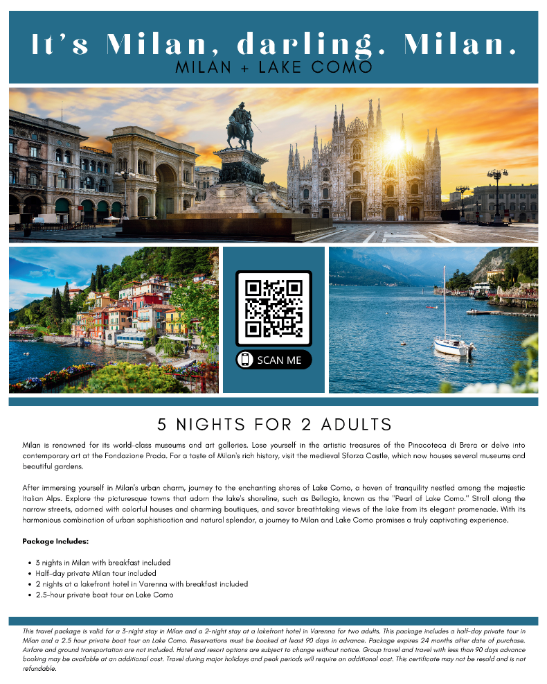 Milan + Lake Como - 5 Nights for 2 Poster
