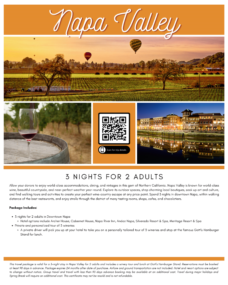Napa Valley - 3 Nights for 2 Poster
