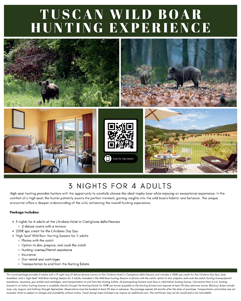 Tuscan Wild Boar Hunting Experience - 3 Nights for 4 Poster