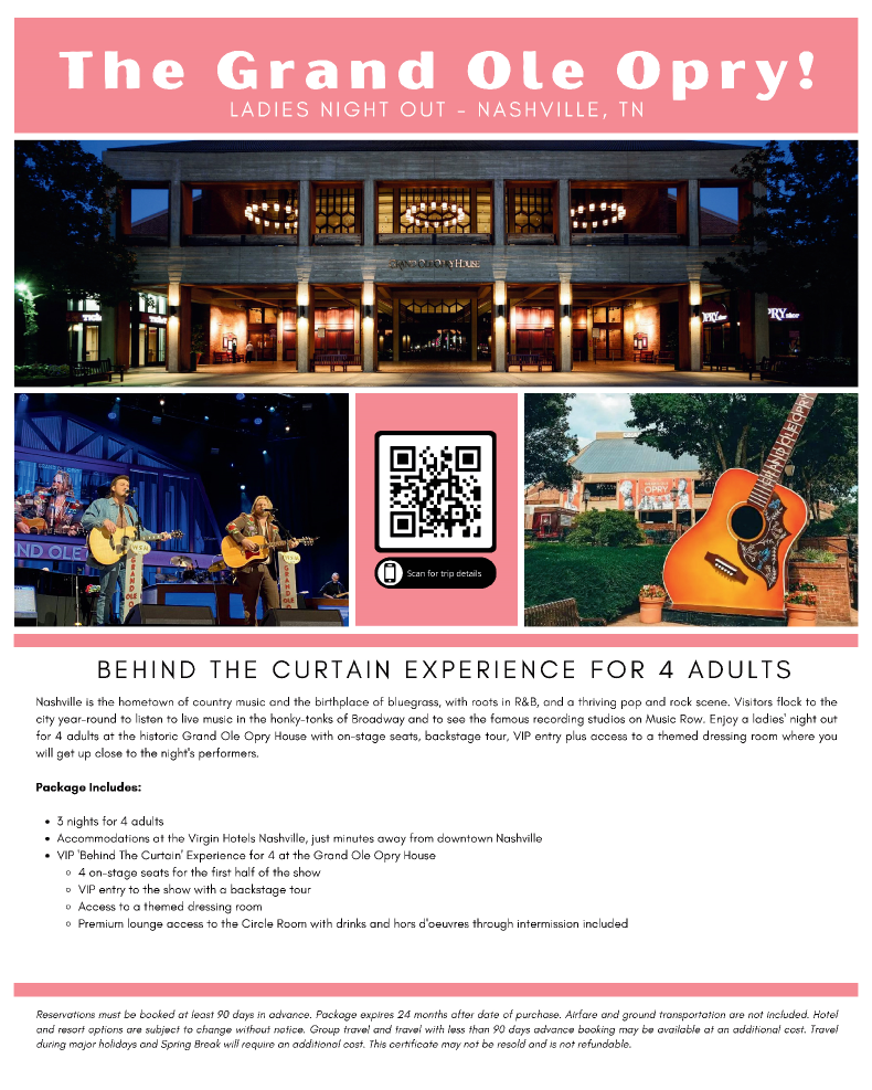 VIP Opry Experience - Ladies' Night Out - 3 Nights for 4 Poster