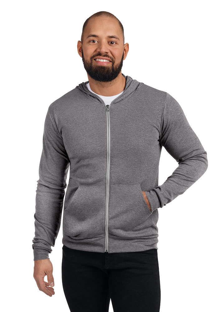 Unisex Triblend Lightweight Zip Hoodie