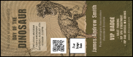 Dinosaur Illustrated VIP Event Badge Large