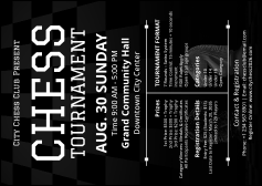 Black & White Chess Club Tournament Flyer