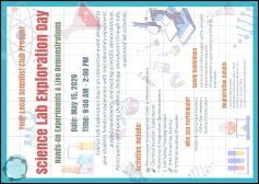 Science Lab Exploration Day Club Flyer