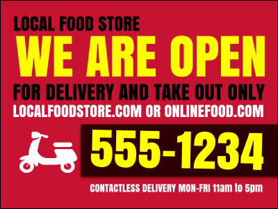 4" x 3" We Are Open Economy Sticker