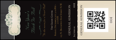 Classic Black Pinstripe QR Event Ticket
