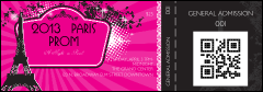 Paris Pink and Black QR Event Ticket