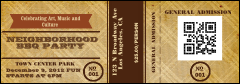 BBQ Vintage QR Event Ticket