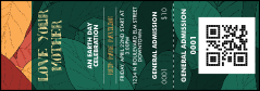 Earth Day Organic QR Event Ticket