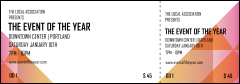 All Purpose Corners Colored Event Ticket