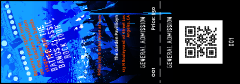 Rock Concert Blue QR Event Ticket