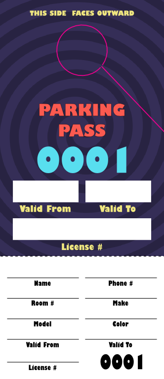 Comedy Spiral Parking Pass (100 pack)