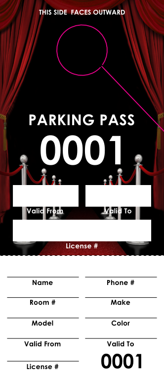 Red Carpet Parking Pass (100 pack)