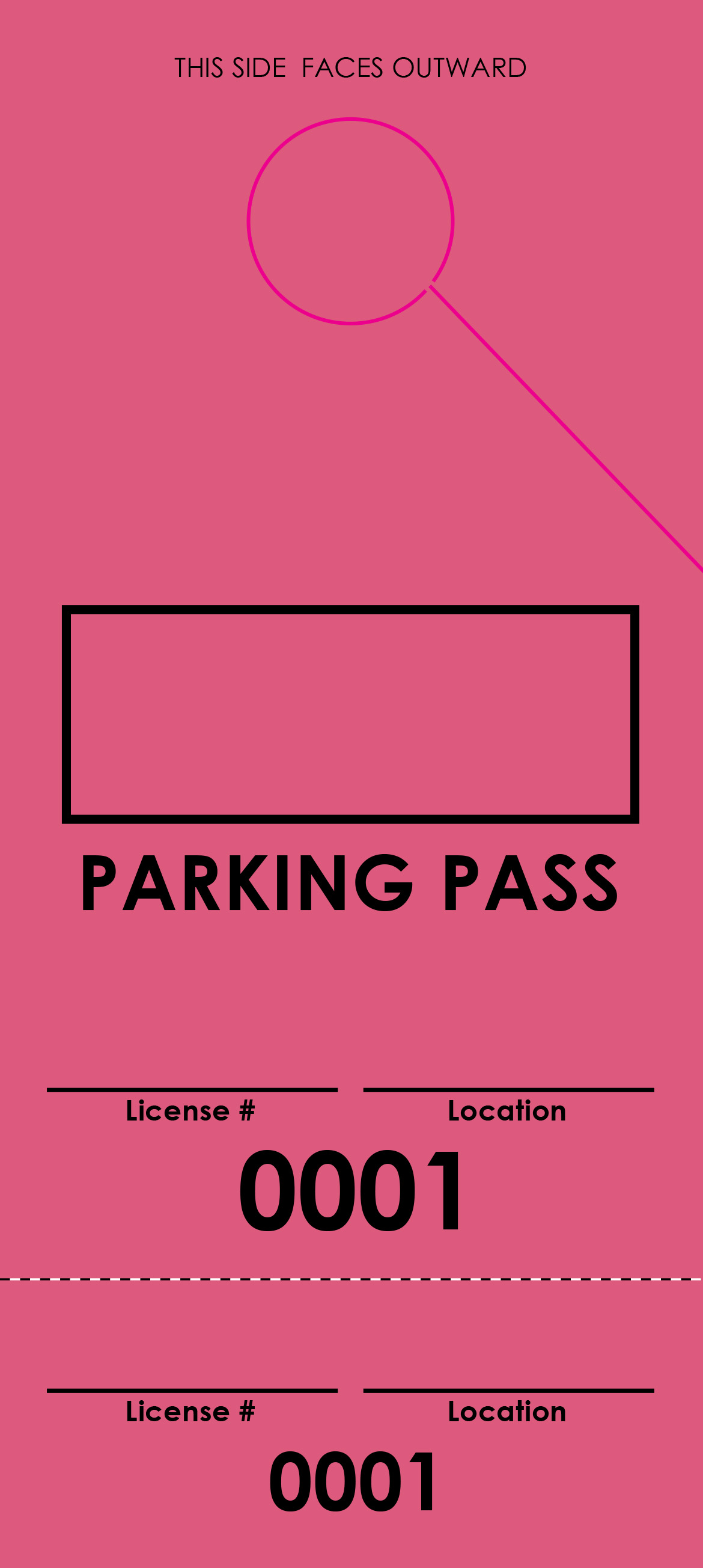 Pink Parking Plus Permit (100 pack)