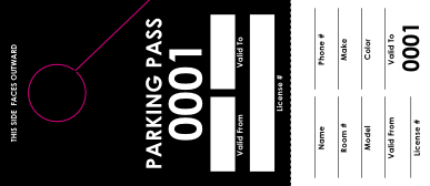 Black Parking Pass (100 pack)