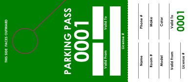 Green Parking Pass (100 pack)