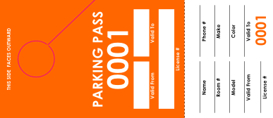 Orange Parking Pass (100 pack)