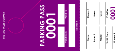 Purple Parking Pass (100 pack)