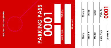 Red Parking Pass (100 pack)