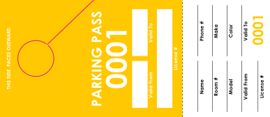Yellow Parking Pass (100 pack)