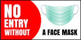 No Masks No Entry Banner