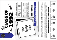 Class Reunion Mascot Blue Postcard Mailer