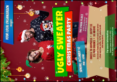 Ugly Sweater Holiday Party Postcard