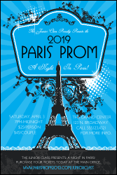 Paris Blue and Black Poster