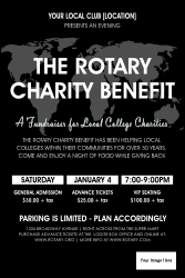 Rotary World Portrait Black and White Poster