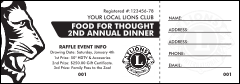 Lions Club International Face Raffle Ticket