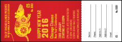 Chinese New Year Rat Raffle Ticket