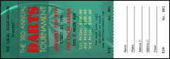 Dart Tournament Raffle Ticket